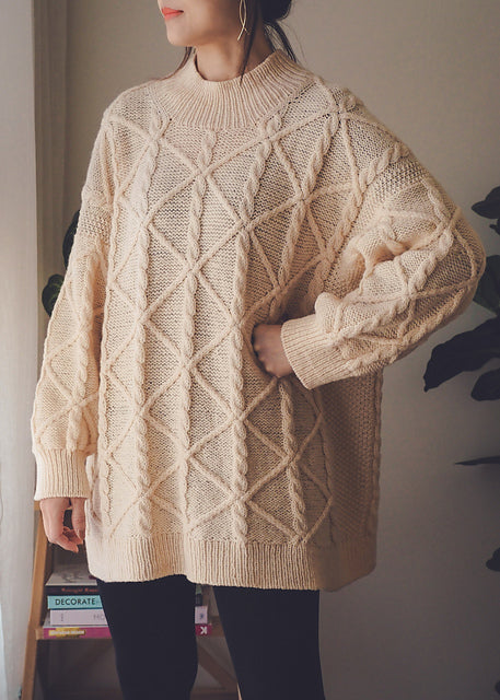 Oversized Cable Sweater Knitting Pattern