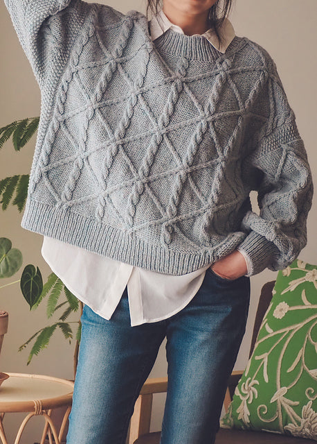 Oversized Cable Sweater Knitting Pattern
