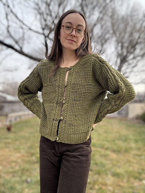 Textured Cable Cardigan Knitting Pattern