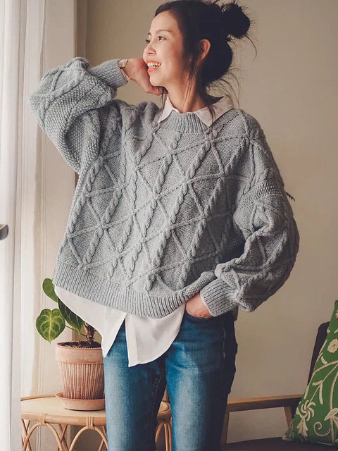 Oversized Cable Sweater Knitting Pattern