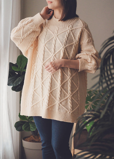 Oversized Cable Sweater Knitting Pattern