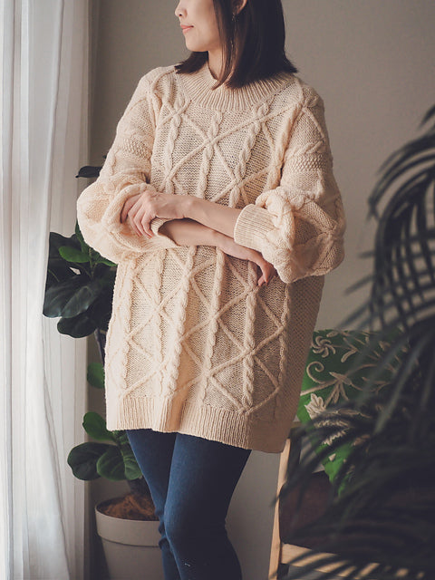 Oversized Cable Sweater Knitting Pattern