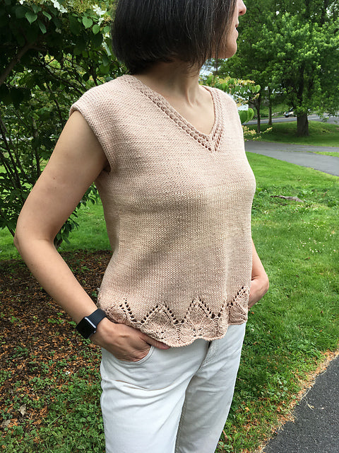 Lace Hem Tee Knitting Pattern