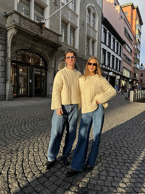 Textured Aran Sweater Knitting Pattern