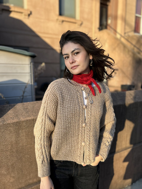 Textured Cable Cardigan Knitting Pattern