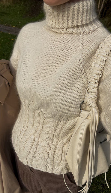 Cable Raglan Sweater Knitting Pattern