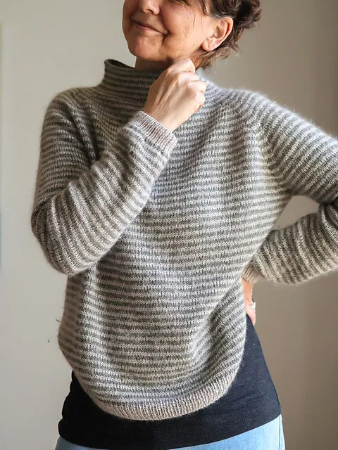 Relaxed Stripe Sweater Knitting Pattern