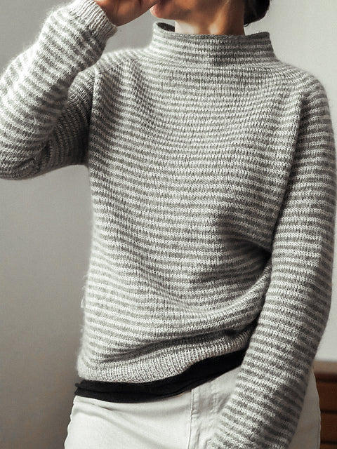 Relaxed Stripe Sweater Knitting Pattern