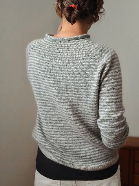Relaxed Stripe Sweater Knitting Pattern
