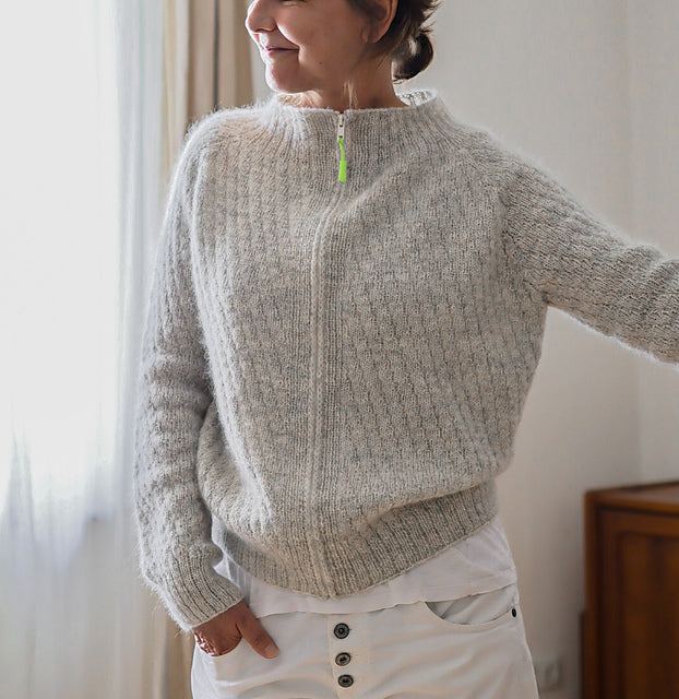 Zip Collar Cardigan Knitting Pattern