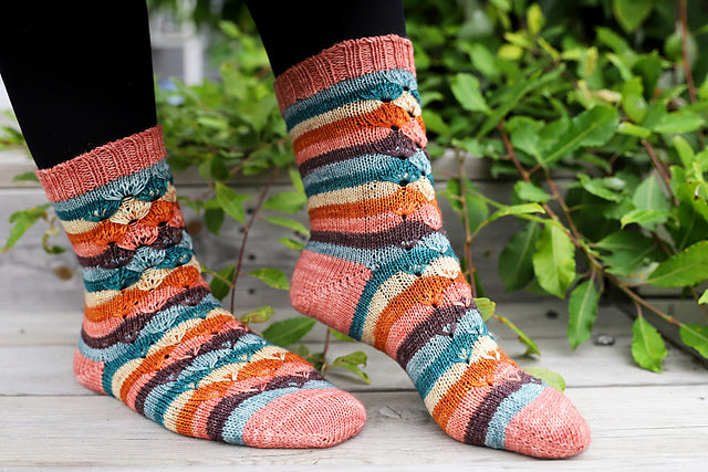 Striped Socks  Knitting Pattern