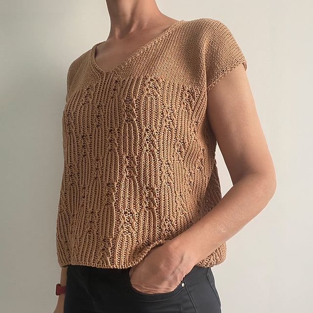Textured Summer Tee Knitting Pattern