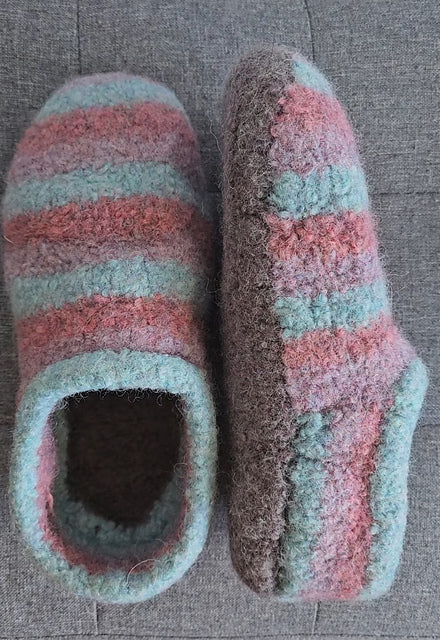 Striped Slippers Knitting Pattern