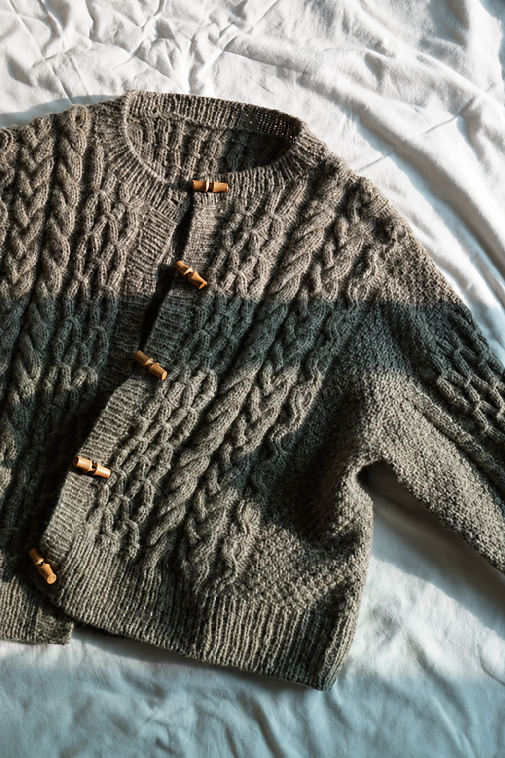 Smocked Cable Cardigan Knitting Pattern
