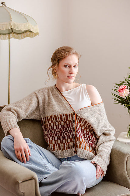 Button Neck Cardigan Knitting Pattern