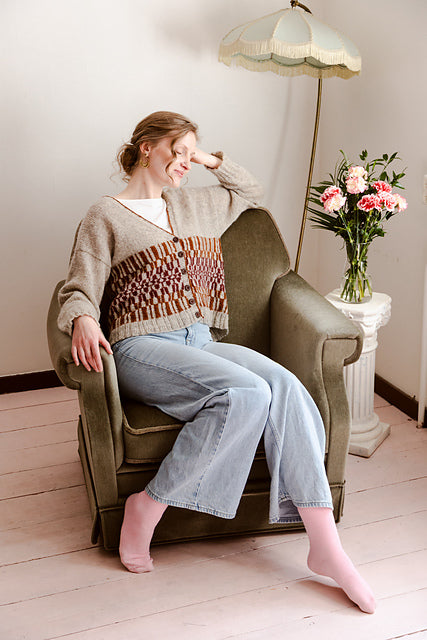 Button Neck Cardigan Knitting Pattern