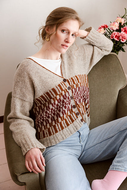 Button Neck Cardigan Knitting Pattern