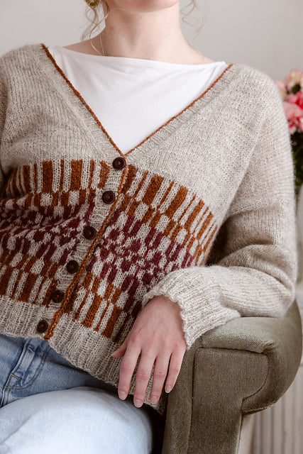 Button Neck Cardigan Knitting Pattern