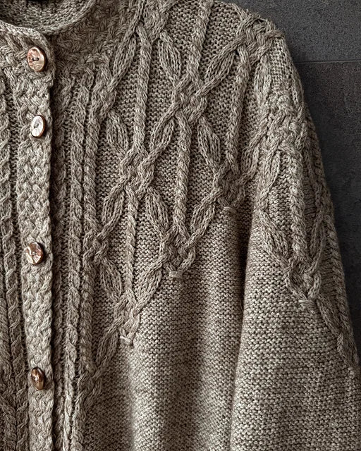 Peplum Cable Cardigan Knitting Pattern