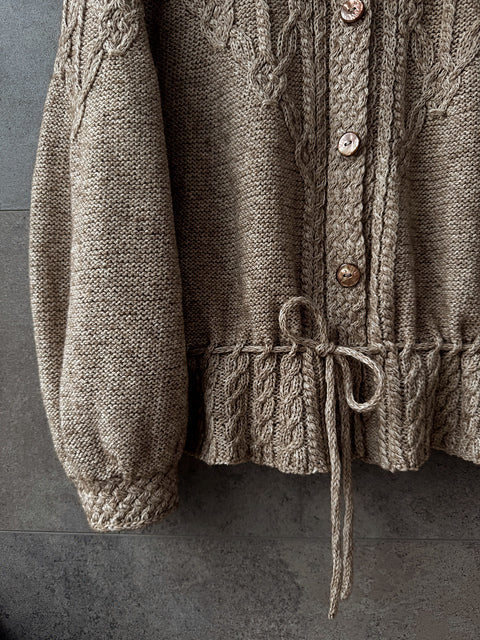 Peplum Cable Cardigan Knitting Pattern
