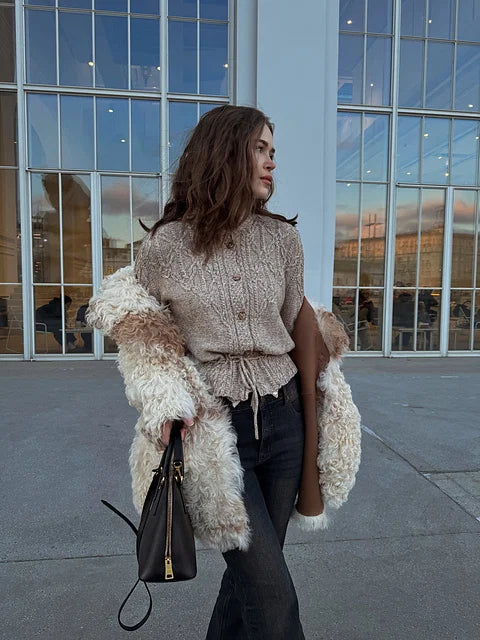 Peplum Cable Cardigan Knitting Pattern