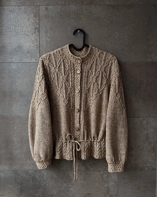 Peplum Cable Cardigan Knitting Pattern