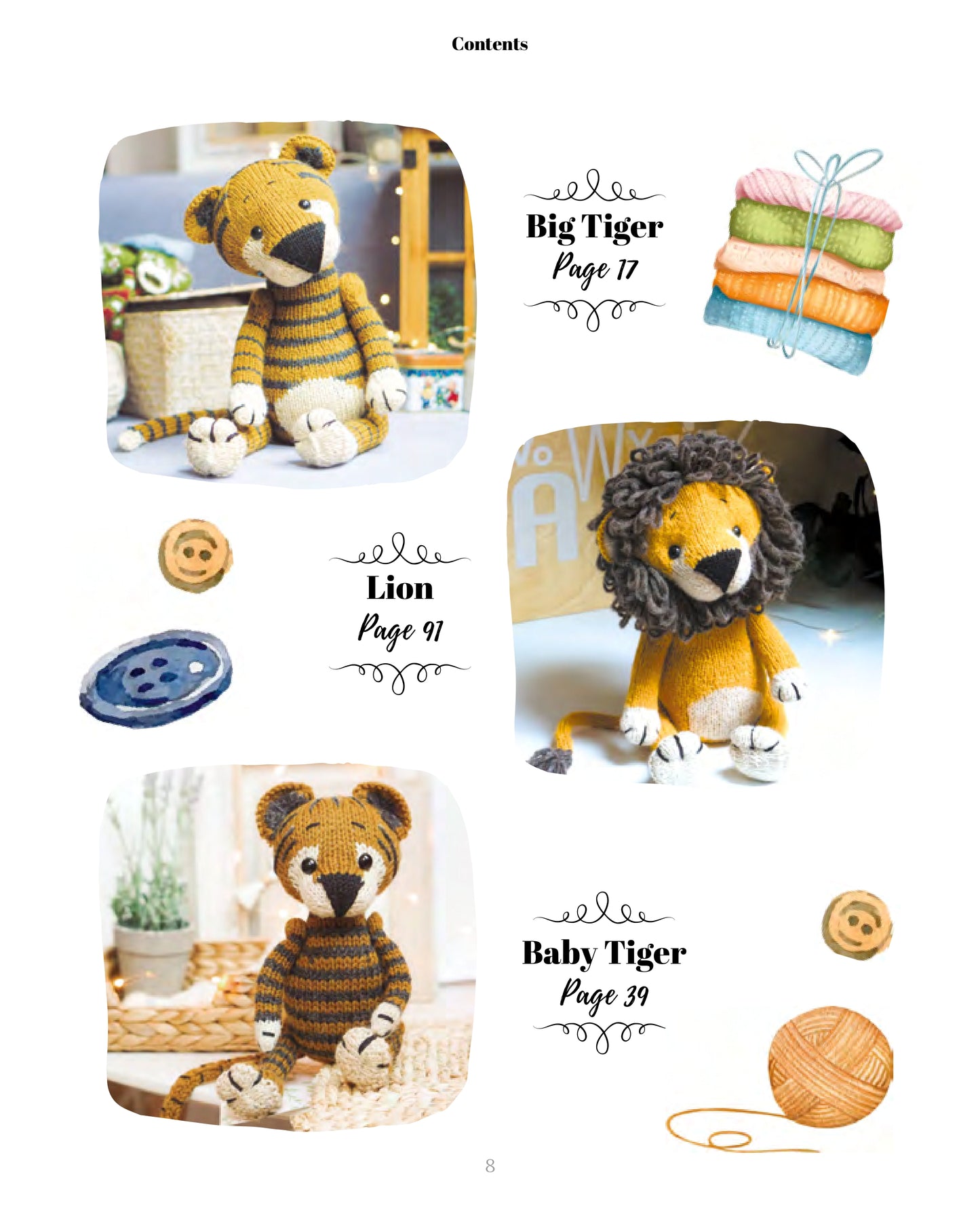 Tiger Family Knitting Pattern