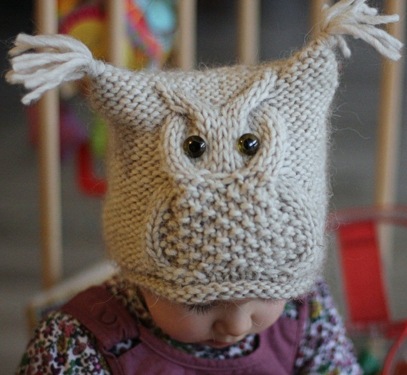 Owl Beanie Knitting Pattern