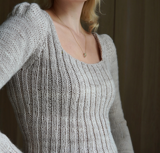 Ribbed Blouse Knitting Pattern