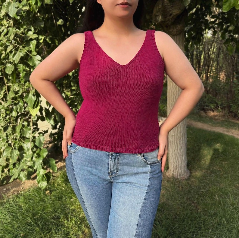 V Neck Tank Top Knitting Pattern