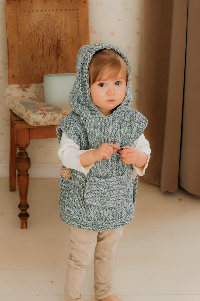 Hooded Poncho Knitting Pattern