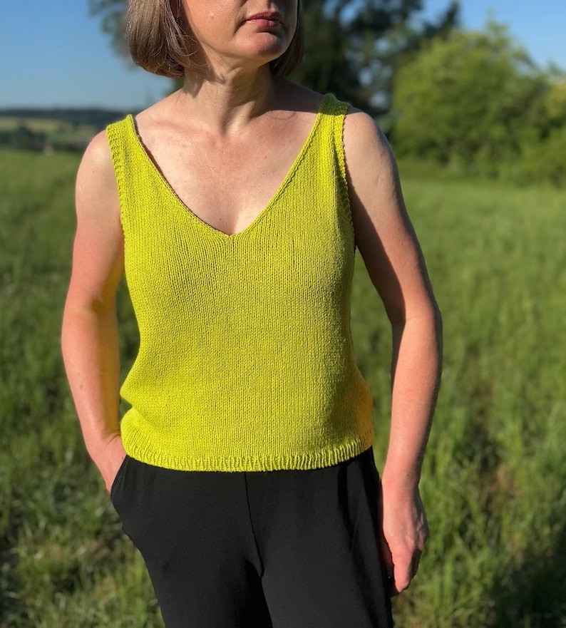 V Neck Tank Top Knitting Pattern