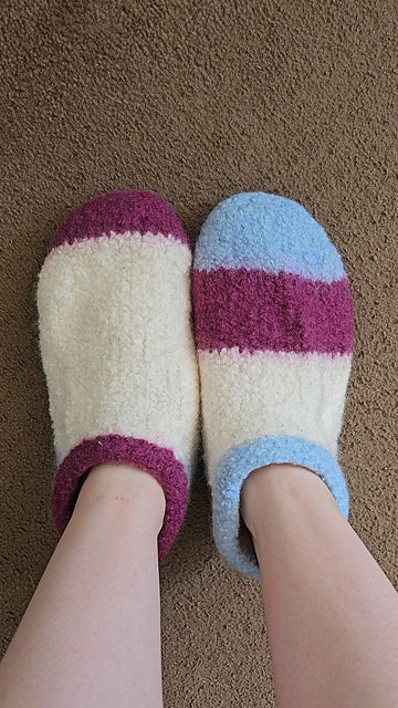 Striped Slippers Knitting Pattern