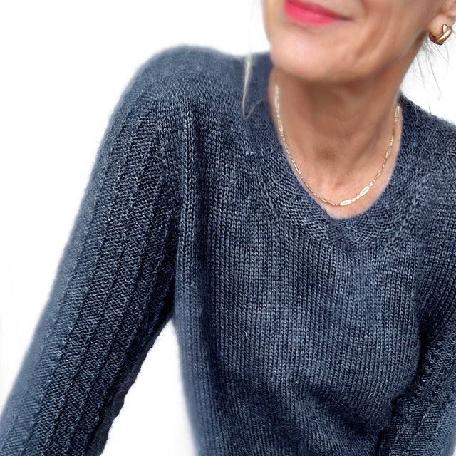 Textured Sleeve Sweater Knitting Pattern