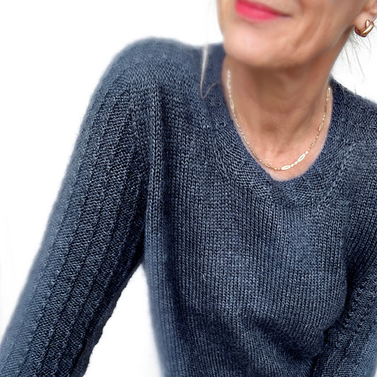 Textured Sleeve Sweater Knitting Pattern