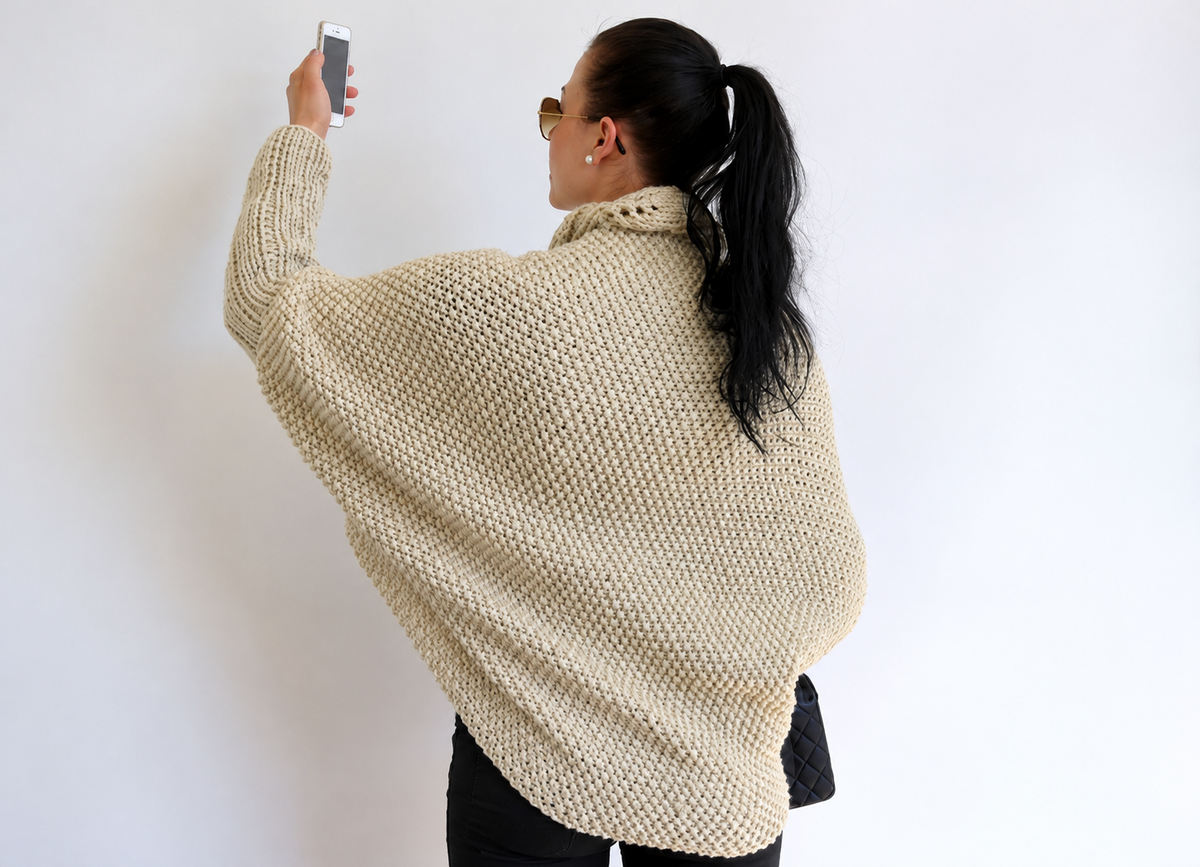 Leaf Lace Cocoon Cardigan Knitting Pattern