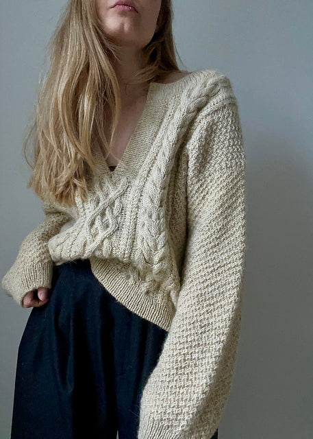 Boxy Cable Sweater Knitting Pattern