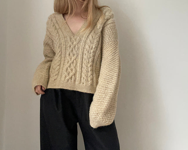 Boxy Cable Sweater Knitting Pattern