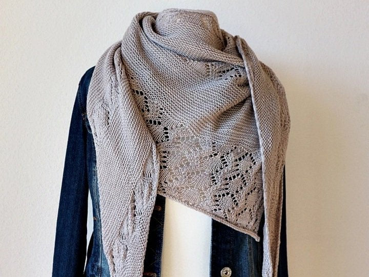 Asymmetrical Lace Shawl Knitting Pattern