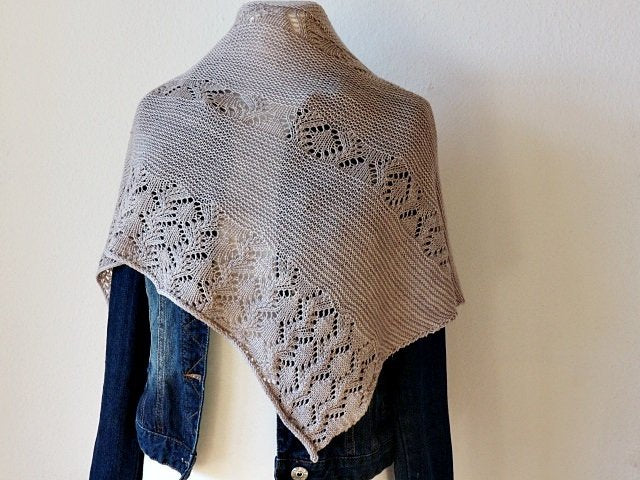 Asymmetrical Lace Shawl Knitting Pattern