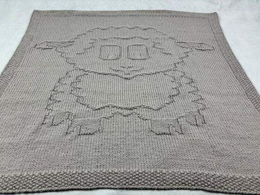 Baby Sheep  Blanket Knitting Pattern