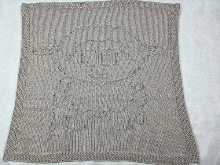 Baby Sheep  Blanket Knitting Pattern