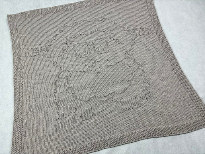 Baby Sheep  Blanket Knitting Pattern