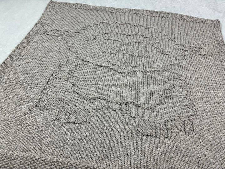 Baby Sheep  Blanket Knitting Pattern