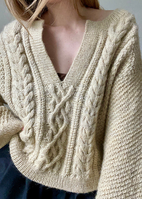 Boxy Cable Sweater Knitting Pattern