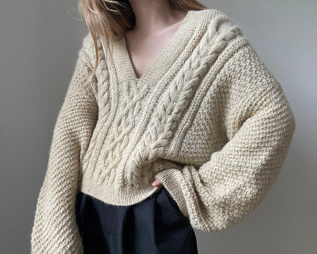 Boxy Cable Sweater Knitting Pattern