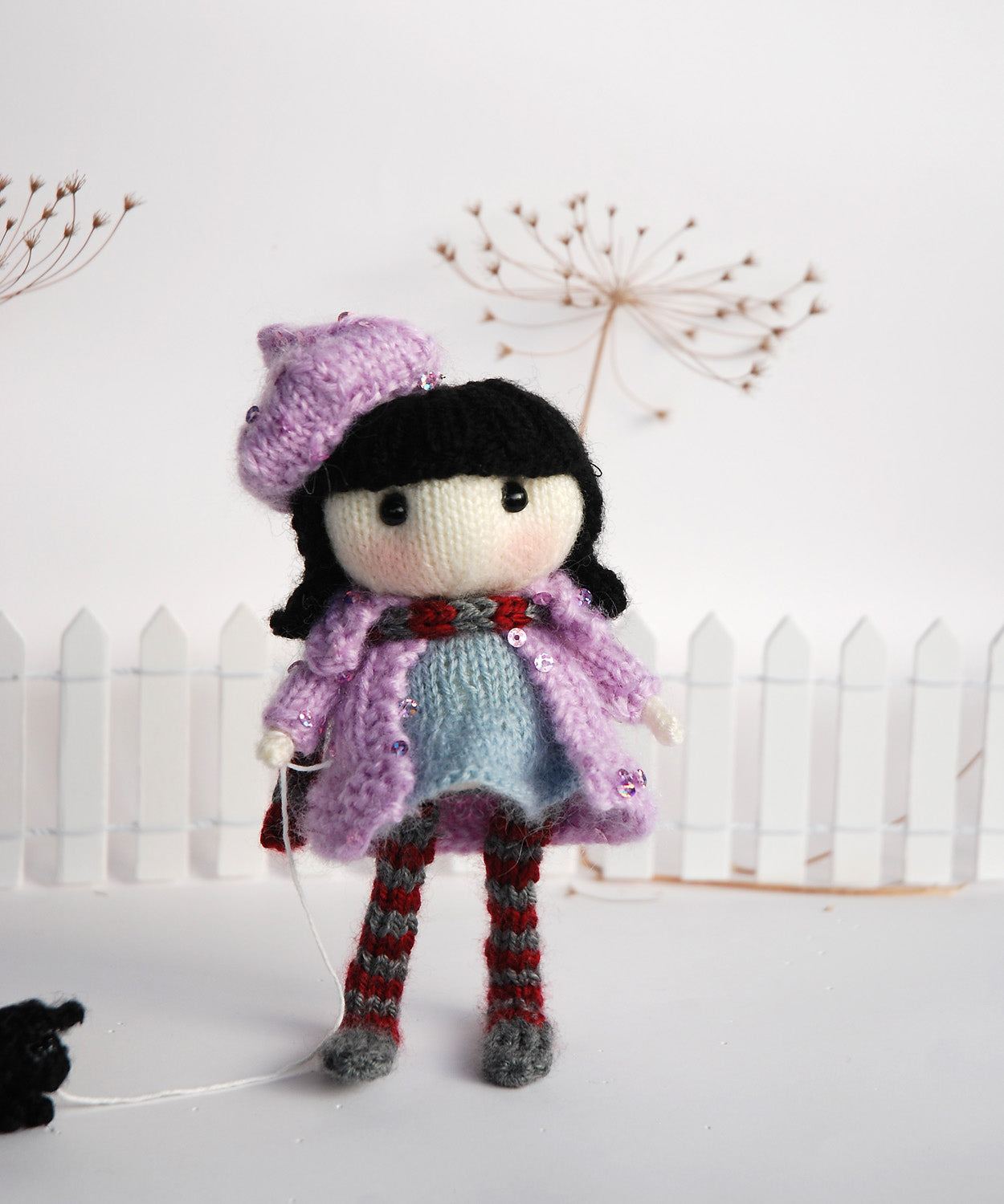 Doll and her dog Knitting Pattern