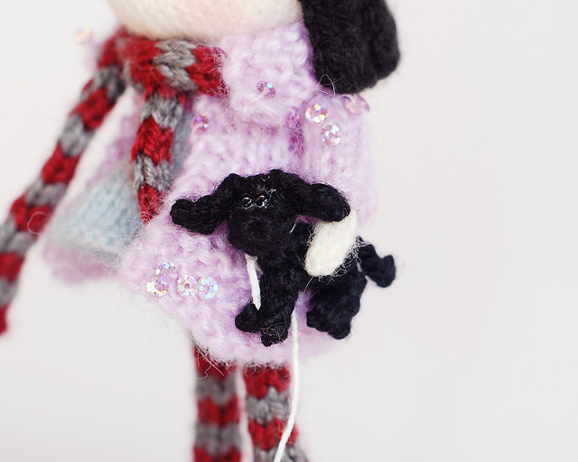 Doll and her dog Knitting Pattern