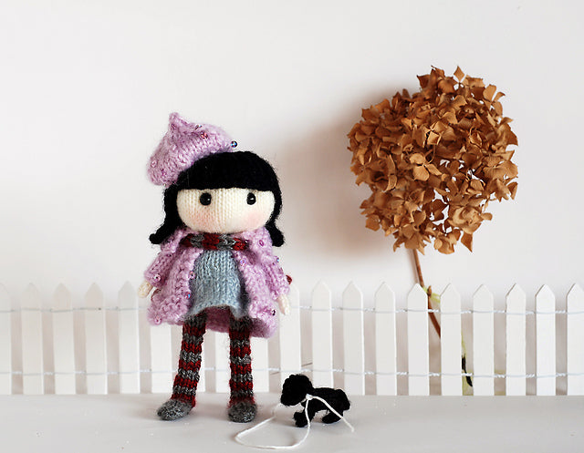 Doll and her dog Knitting Pattern