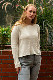 Eyelet Raglan Sweater Knitting Pattern